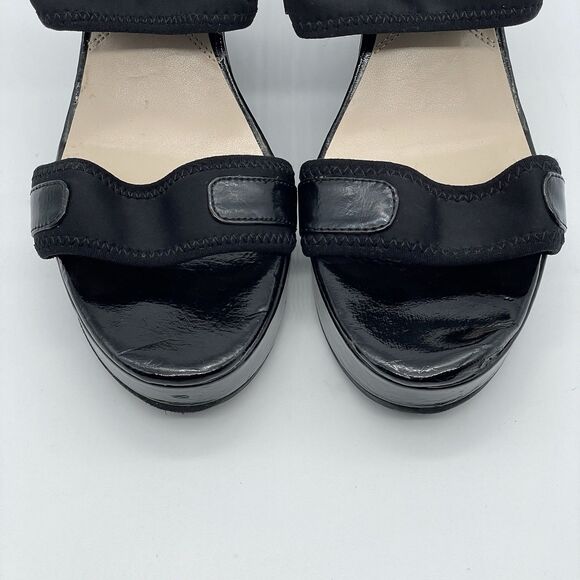 Adrienne Vittadini AV-CONCERTO Wedge Heels Women’s 8M Black Patent Sling Back - Picture 9 of 16